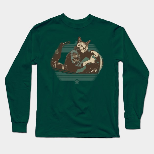 Tom Cat "Meow-verick" Long Sleeve T-Shirt by swcf